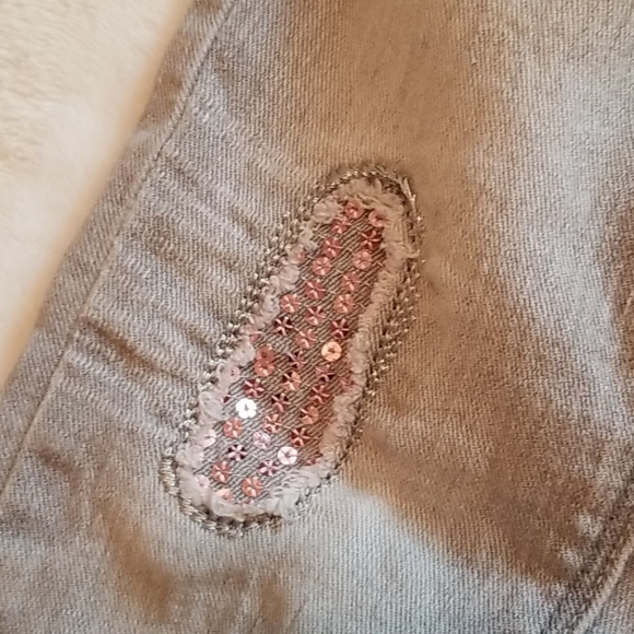 Girl's Light Gray Denim Levi's Pink Sequins Size 4 - Picture 5 of 7